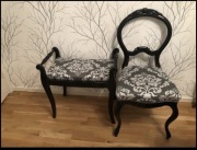 Rokoko krzeslo i taboret