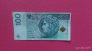 Banknot 100 zł 2012 seria AA 