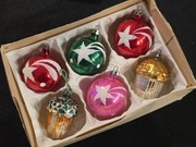 Bombki choinkowe Prl szklane bańki retro ozdoby na choinkę vintage 