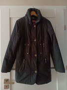 Czarna kurtka do połowy uda bez kaptura s 36