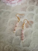 Kolczyki handmade srebro pozłacane z naturalnych kamieni howlit topaz