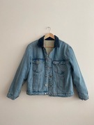 niebieska jeansowa kurtka z futerkiem z misiem M 38 ciepła Brandy Melville