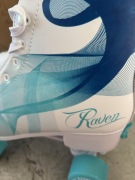 Wrotki Raven biało niebieskie