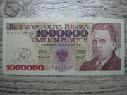 BANKNOT RP 1 MILION 1000000 ZŁOTYCH 1993 ROK SERIA M REYMONT UNC