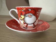 Filiżanka ceramiczna ze spodkiem do kawy espresso Święty Mikołaj Święta