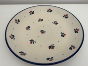 Talerz obiadowy Borówki Manufaktura Bolesławiec płytki 22x2,5cm