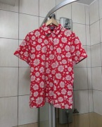 Bluzka letnia polo L Lands End polówka t-shirt czerwony z krótkim rękawem r