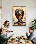 "Nyx" obraz oryginalny, malowany farbami, na płótnie, kobieta, nowy 70x100 