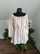 Śliczny letni zwiewny kombinezon na gumce w paski  L 40 krótkie spodenki