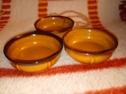 3 miseczki miodowe ZPS Pruszków 13cm sygnowane BDB