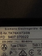 Ekspres do kawy części SIEMENS TK76K573 / EQ7