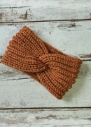 Szeroka opaska na głowę w rudym kolorze 