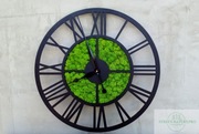 Zegar loft z mchem chrobotkiem 50 cm średnicy