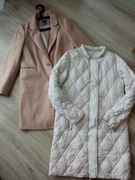 Płaszcz damski pikowany i gratis płaszcz klasyczny rozmiar M