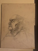 Szkic węglem na płótnie 30x40 