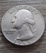 Ćwierćdolarówka Waszyngtona 1966 ćwierć dolara USA