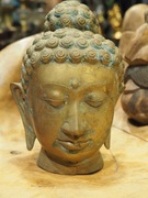 Głowa Buddy z Brązu – Rzeźba, Figura Medytacyjna, Styl Antyczny