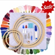 Zestaw do Haftu Krzyżykowego –  Muliny, Tamborki, Igły i Akcesoria