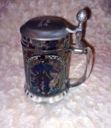 Antyk KUFEL CYNOWY 500 ml z Witrażem i pokrywą