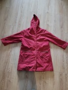 Plaszcz damski z kapturem czerwon/bordowy L.