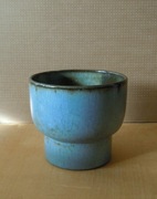 Ceramiczna osłonka na doniczkę niebieska