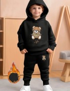 Dres ocieplany dla chłopca miś czarny 100 cm