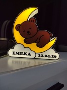 Personalizowana lampka nocna LED z misiem – druk 3D 23 x 23 x 4 cm  USB
