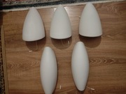 Zestaw kinkietów z białymi matowymi kloszami typu Murano 