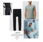 Męskie ubrania sportowe i basic (T-shirt + activewear legginsy)