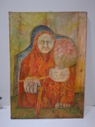 Ekspresyjny Obraz Olejny 60x40 – Portret Starej Kobiety 