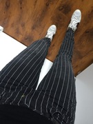 Czarne spodnie w paski Street one rozm. 38 M jeansy 28/32
