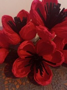 Kwiaty z bibuły krepy maki komplet 10 szt