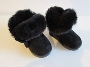 Dziecięce botki, kozaczki śniegowce z futerkiem  czarne r.19 ARIANA