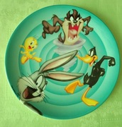 Vintage dekoracyjny talerz dla dziecka  postaci z kreskówki Looney Tunes 