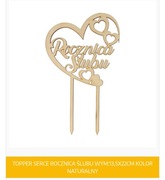 Topper drewniany Rocznica ślubu 