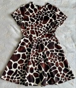 Sukienka damska wzór zwierzęcy modna rozkloszowana