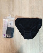 NOWE czarne majtki Primark XS/S zestaw figi damskie bawełna 3 pary bielizna