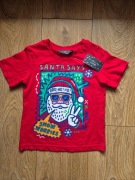 Nowy t-shirt z nadrukiem św. Mikołaja, rozm. 98-104