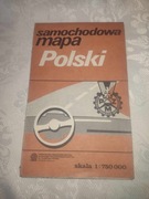 MAPA SAMOCHODOWA POLSKI - 1:750 000 - 1988