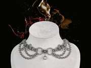 Choker chainmaille z piercingiem O-ring stal chirurgiczna goth alternavive