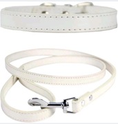 Skórzana obroża i smycz dla psa r. L