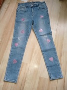 Spodnie damskie jeansowe z sercami Minouu M