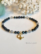 Kamienie naturalne Bransoletka Ochrony Turmalin Labradoryt Noc Kairu 