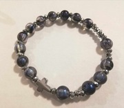 RÓŻANIEC bransoletka dziesiątka niebieska  fioletowa granat hematyt 
