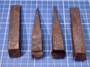 zestaw kliny stalowe płaskie spiczaste bolec tybel kołek 4szt