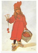 Szwecja - Nowy Rok -  dziewczynka w tradycyjnym stroju świątecznym ...