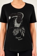 T-shirt z cekinami Canda C&A papuga S