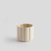 osłonka geometryczna z kamionki 15x15 beżowy połysk na prezent