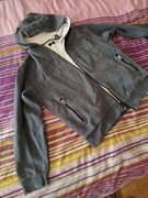 Szara grafitowa bluza ocieplana z kieszeniami Gap M 38 