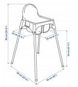 Krzesełko do karmienia IKEA, z podnóżkiem i dmuchaną poduszką